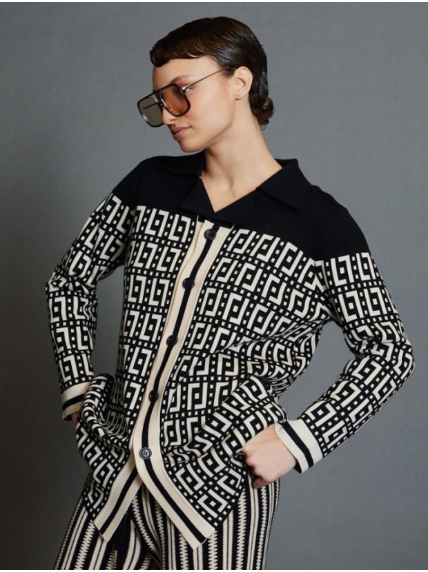 Chaqueta punto jacquard